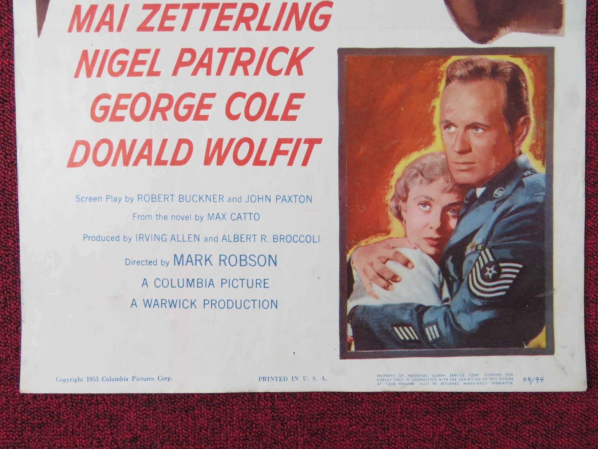 A PRIZE OF GOLD US INSERT POSTER RICHARD WIDMARK MAI ZETTERLING 1955 - Rendezvous Cinema