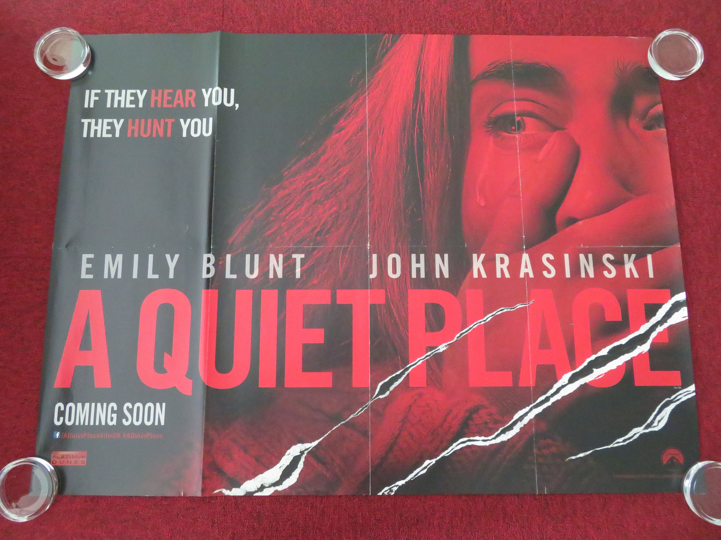 A Quiet Place UK Quad Rolled Poster Emily Blunt John Krasinski 2018 Movie posters