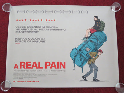 A REAL PAIN UK QUAD ROLLED POSTER JESSE EISENBERG KIERAN CULKIN 2024 Movie posters