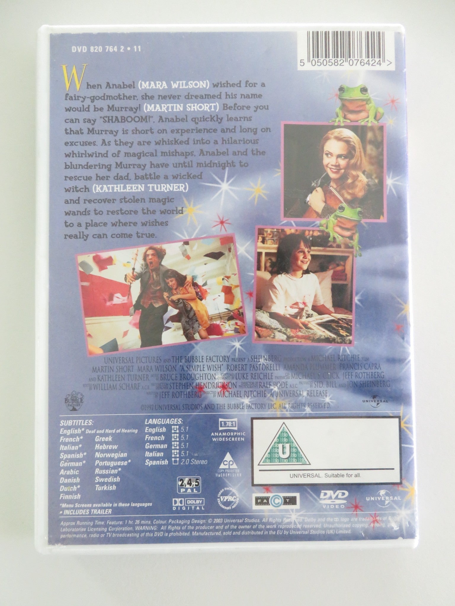 A Simple Wish (DVD) Mara Wilson Martin Short Kathleen Turner 1997 Region 2, 4, 5 Movie posters