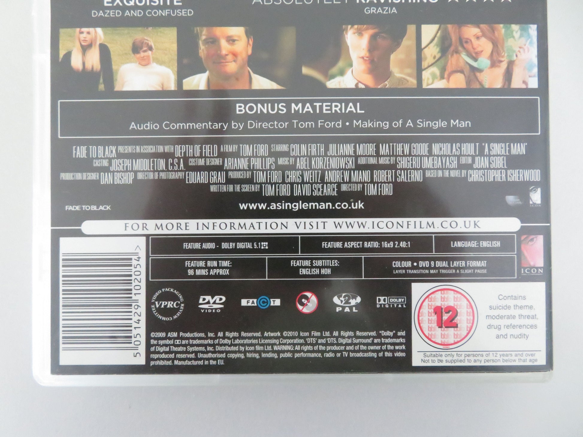 A Single Man (DVD) Colin Firth Julianne Moore 2009 Region 2 Movie posters