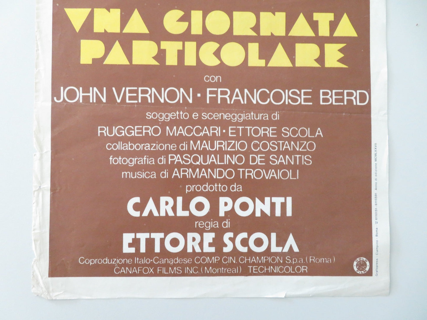 A SPECIAL DAY ITALIAN LOCANDINA POSTER SOPHIA LOREN MARCELLO MASTROIANNI 1977 Movie posters