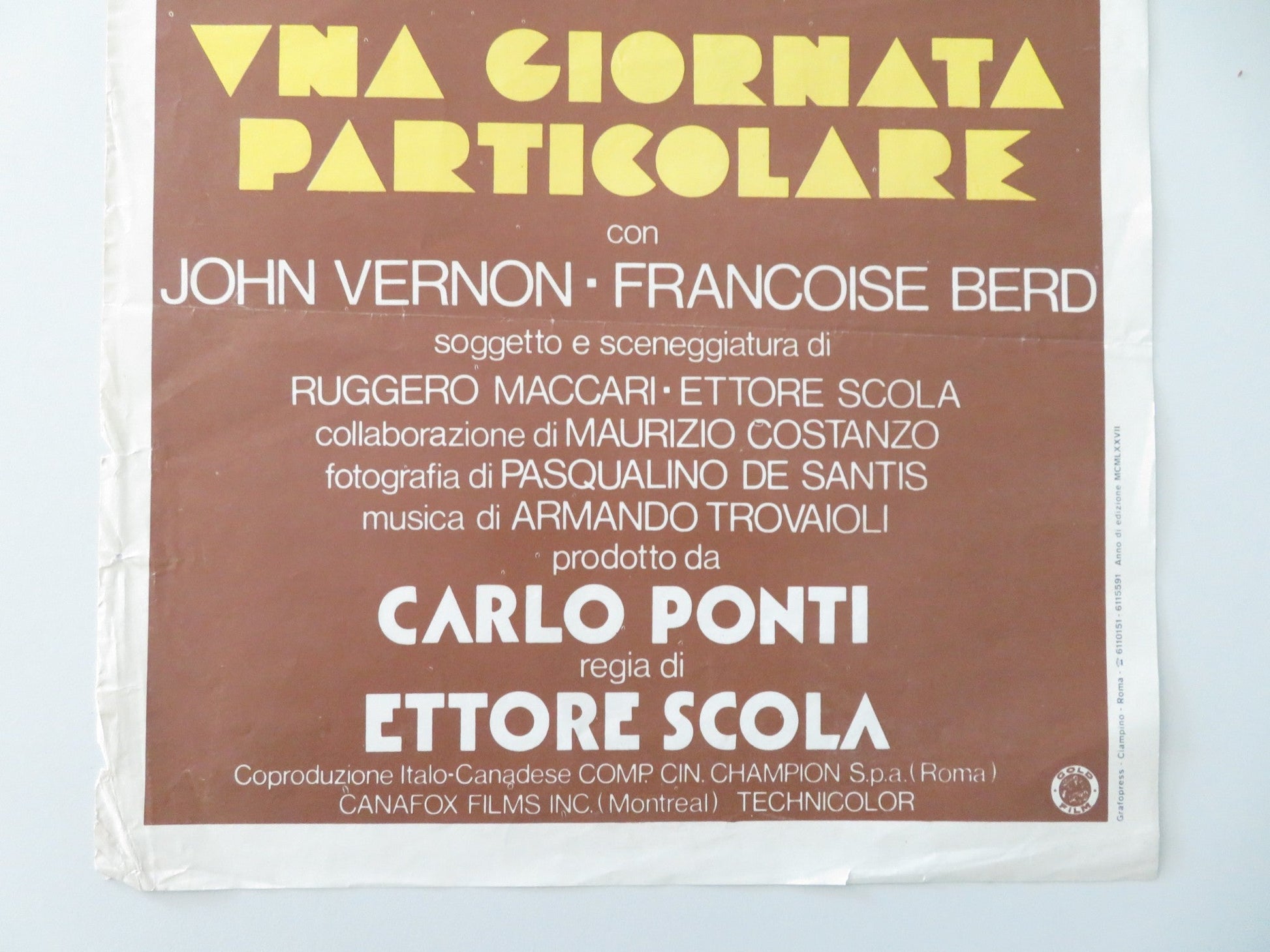 A SPECIAL DAY ITALIAN LOCANDINA POSTER SOPHIA LOREN MARCELLO MASTROIANNI 1977 Movie posters