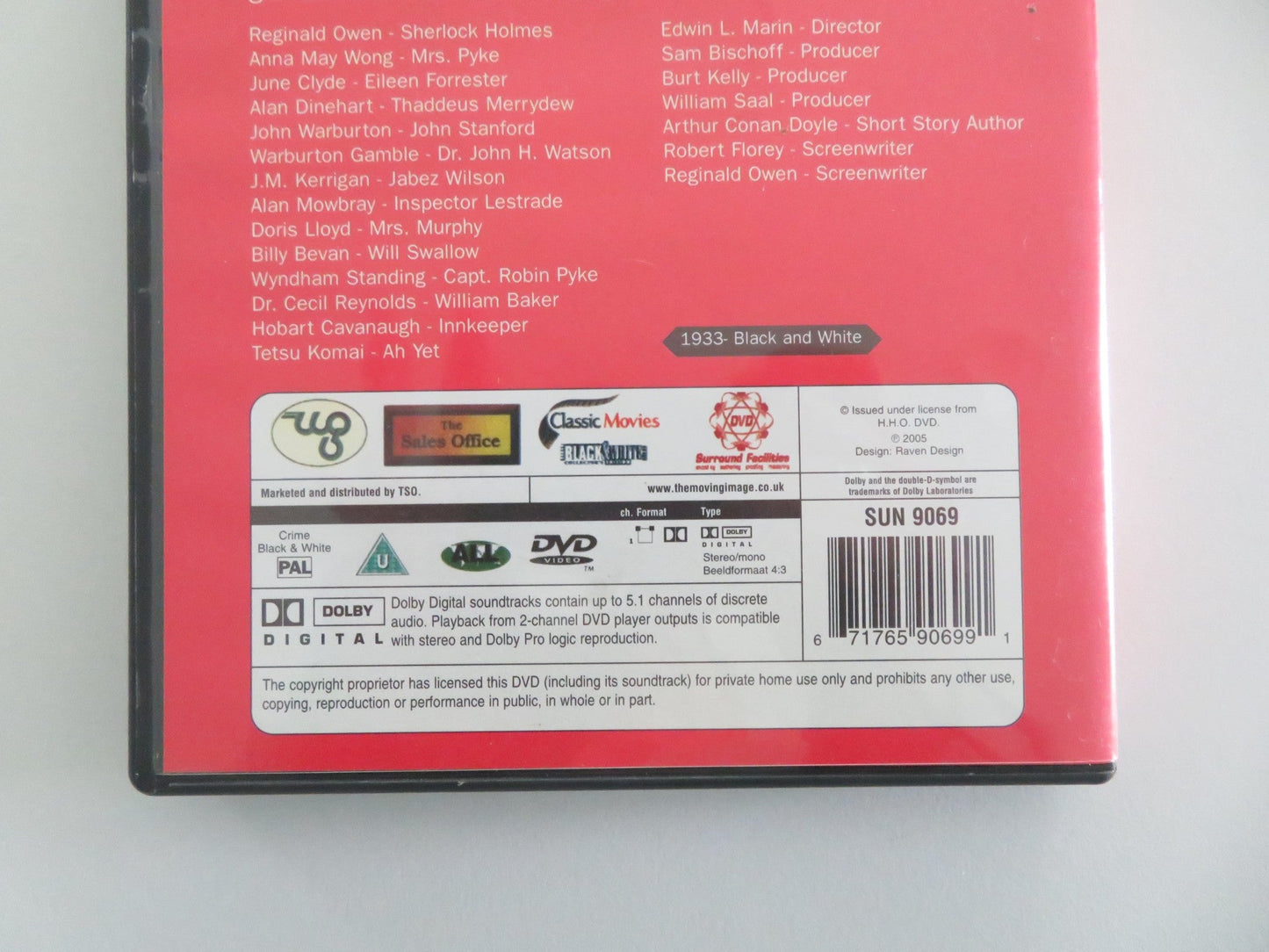 A STUDY IN SCARLETT (DVD) SHERLOCK HOLMES REGINALD OWEN 1933 REGION ALL Movie posters