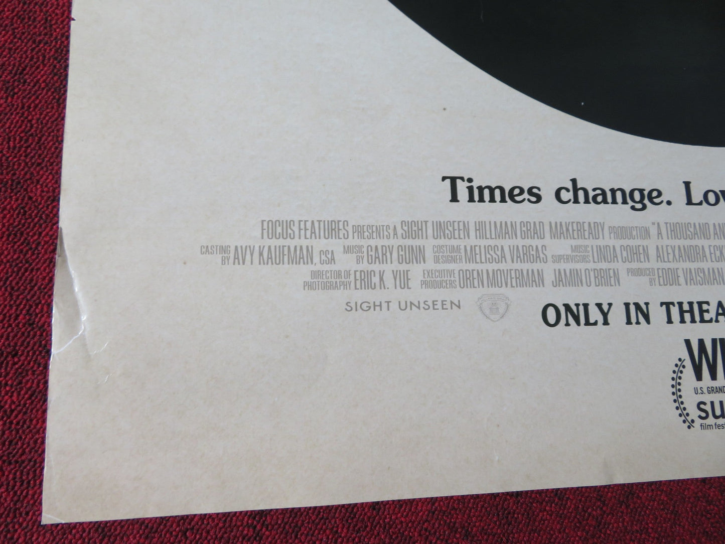 A THOUSAND AND ONE US ONE SHEET ROLLED POSTER TEYANA TAYLOR 2023 - Rendezvous Cinema