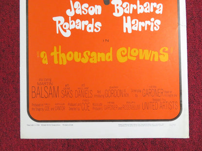 A THOUSANDS CLOWNS US INSERT POSTER JASON ROBARDS BARBARA HARRIS 1966 - Rendezvous Cinema