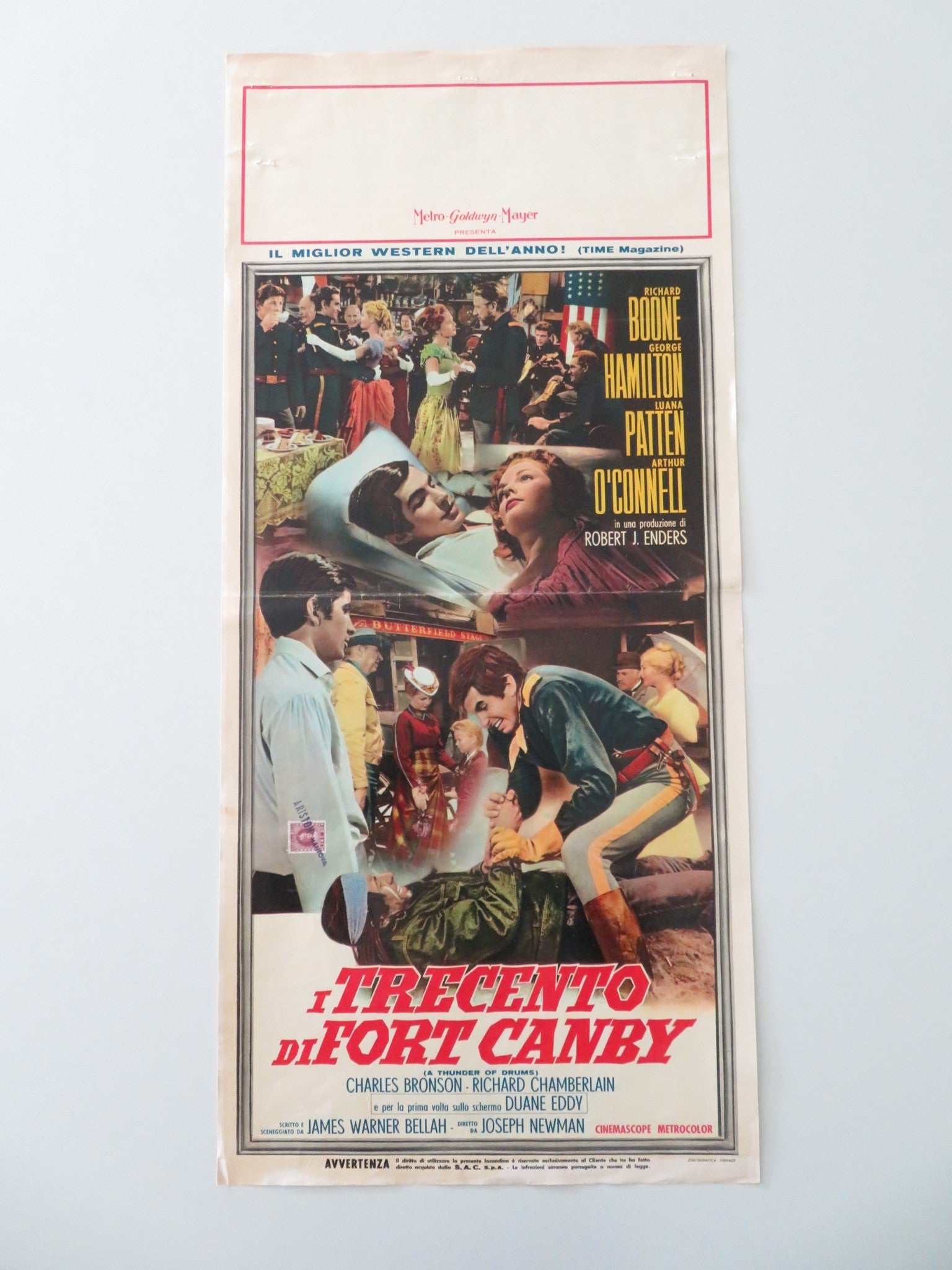 A THUNDER OF DRUMS ITALIAN LOCANDINA POSTER RICHARD BOONE GEORGE HAMILTON 1961 Movie posters