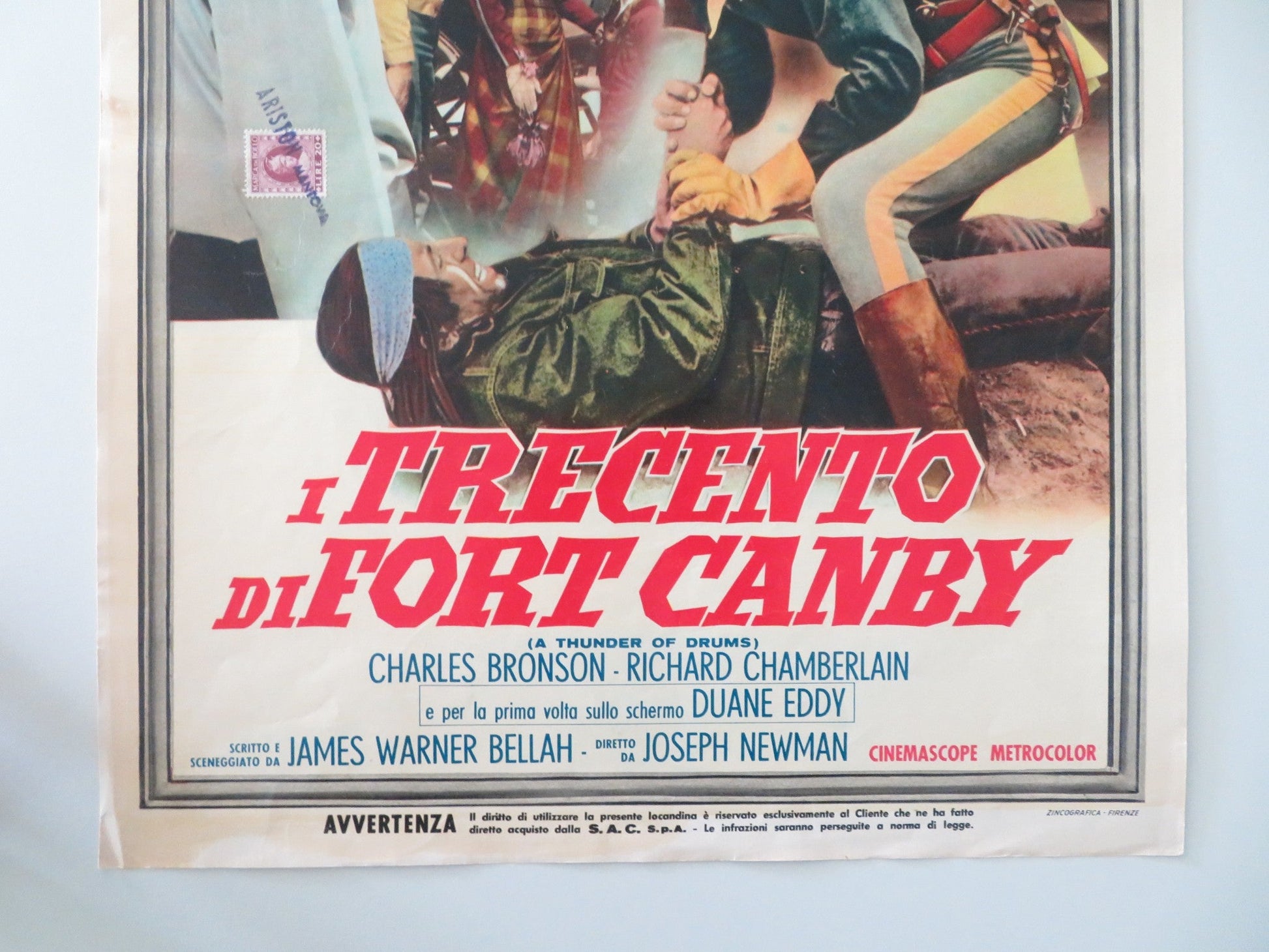 A THUNDER OF DRUMS ITALIAN LOCANDINA POSTER RICHARD BOONE GEORGE HAMILTON 1961 Movie posters