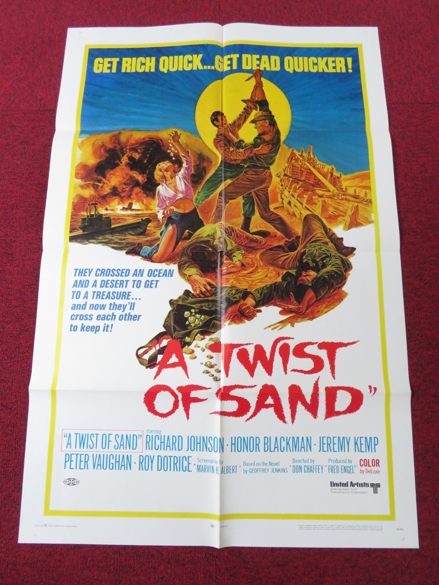 A TWIST OF SAND FOLDED US ONE SHEET POSTER RICHARD JOHNSON HONOR BLACKMAN 1968 - Rendezvous Cinema