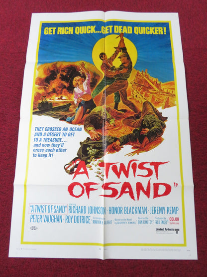 A TWIST OF SAND FOLDED US ONE SHEET POSTER RICHARD JOHNSON HONOR BLACKMAN 1968 - Rendezvous Cinema