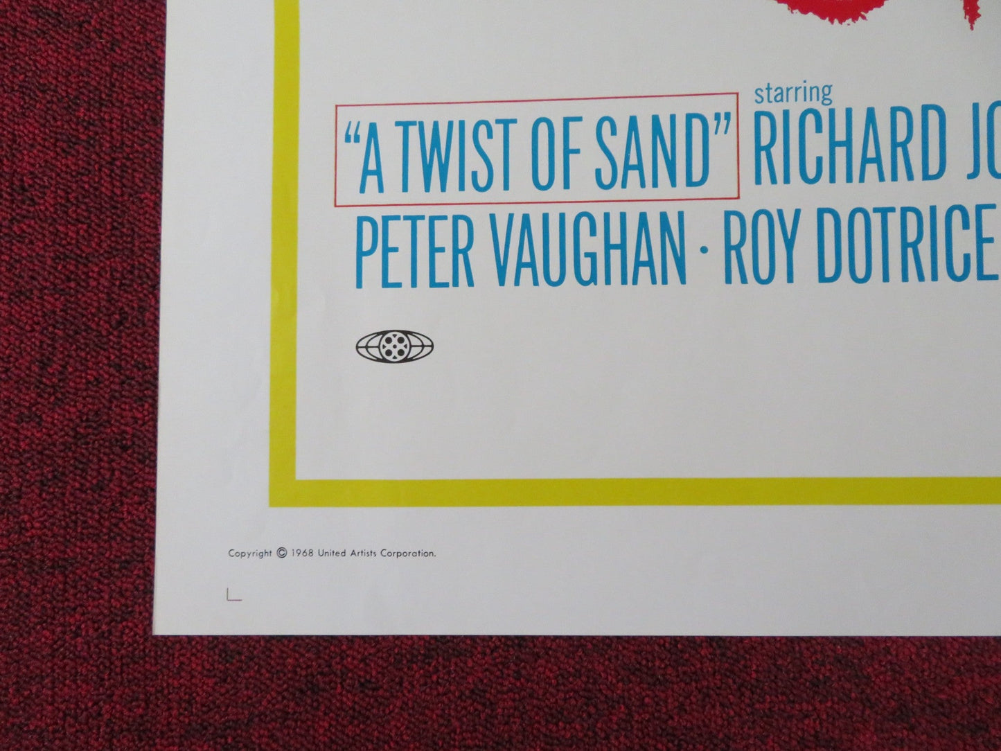 A TWIST OF SAND FOLDED US ONE SHEET POSTER RICHARD JOHNSON HONOR BLACKMAN 1968 - Rendezvous Cinema