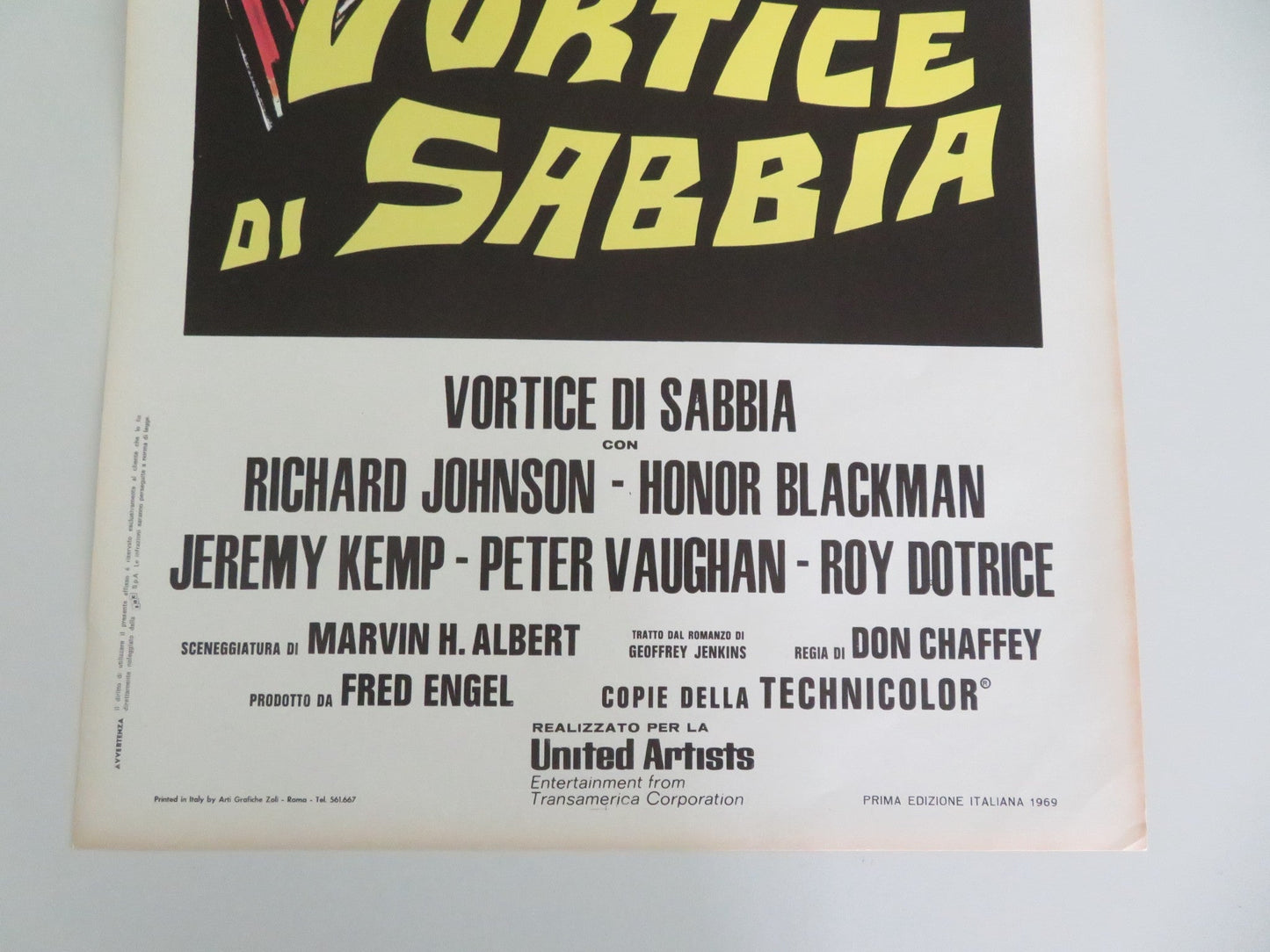 A TWIST OF SAND ITALIAN LOCANDINA POSTER RICHARD JOHNSON HONOR BLACKMAN 1969 Movie posters