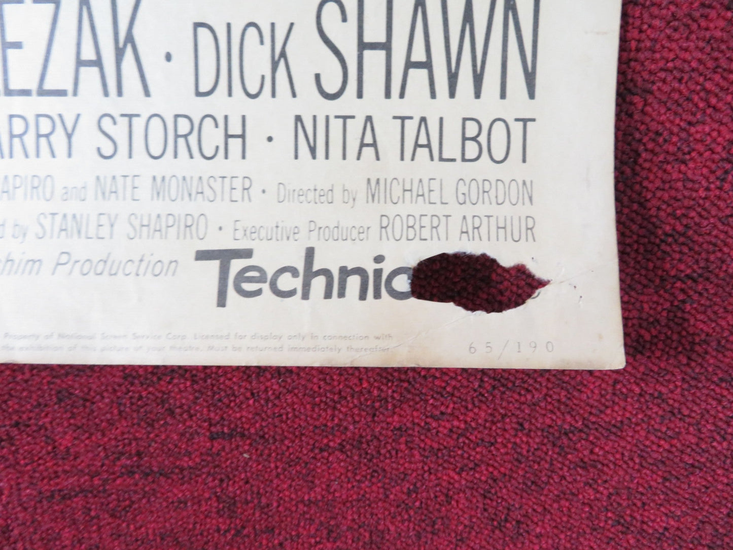 A VERY SPECIAL FAVOR US INSERT POSTER ROCK HUDSON LESLIE CARON 1965 - Rendezvous Cinema