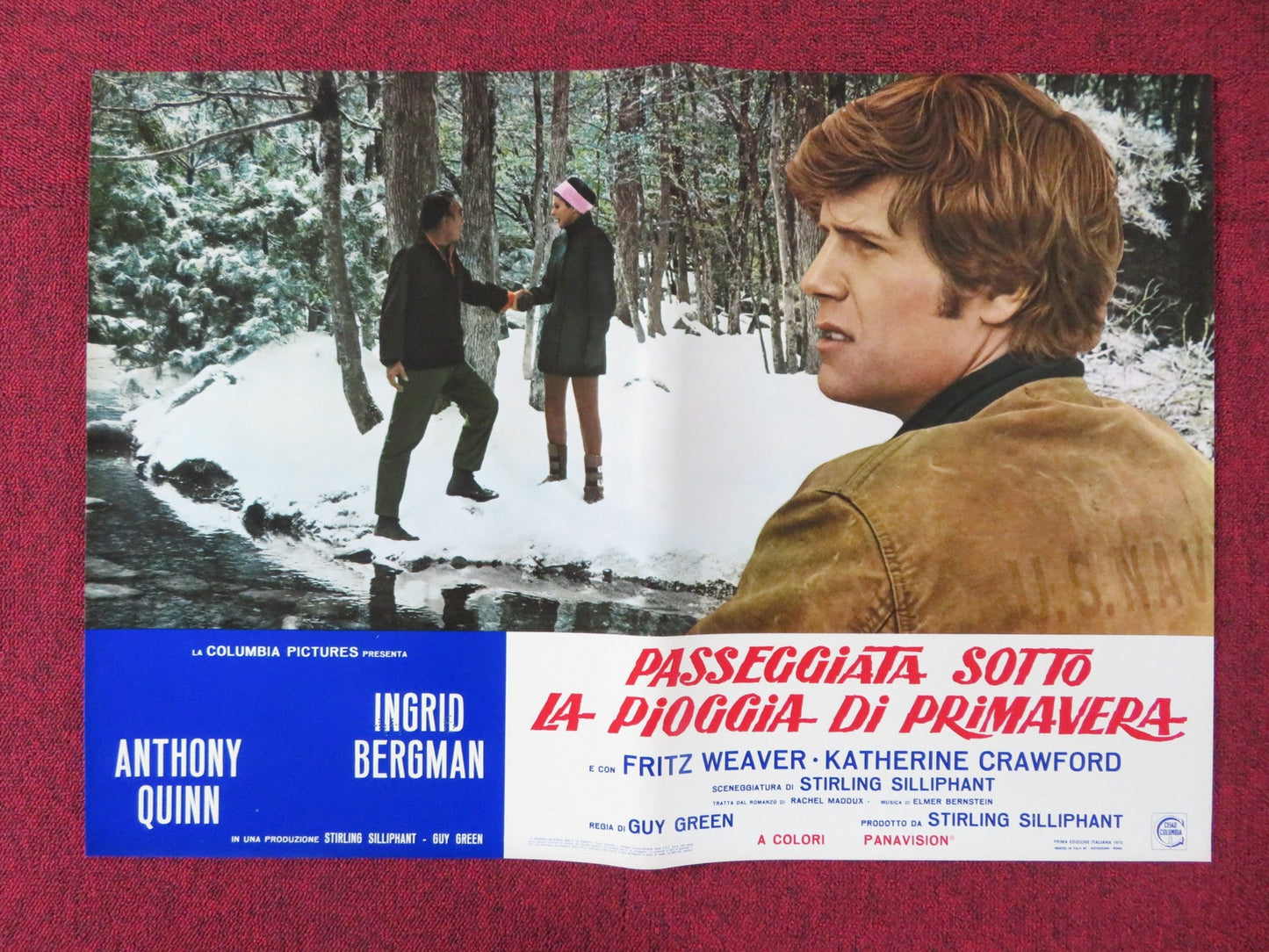 A WALK IN THE SPRING RAIN - C ITALIAN FOTOBUSTA POSTER ANTHONY QUINN 1970 - Rendezvous Cinema