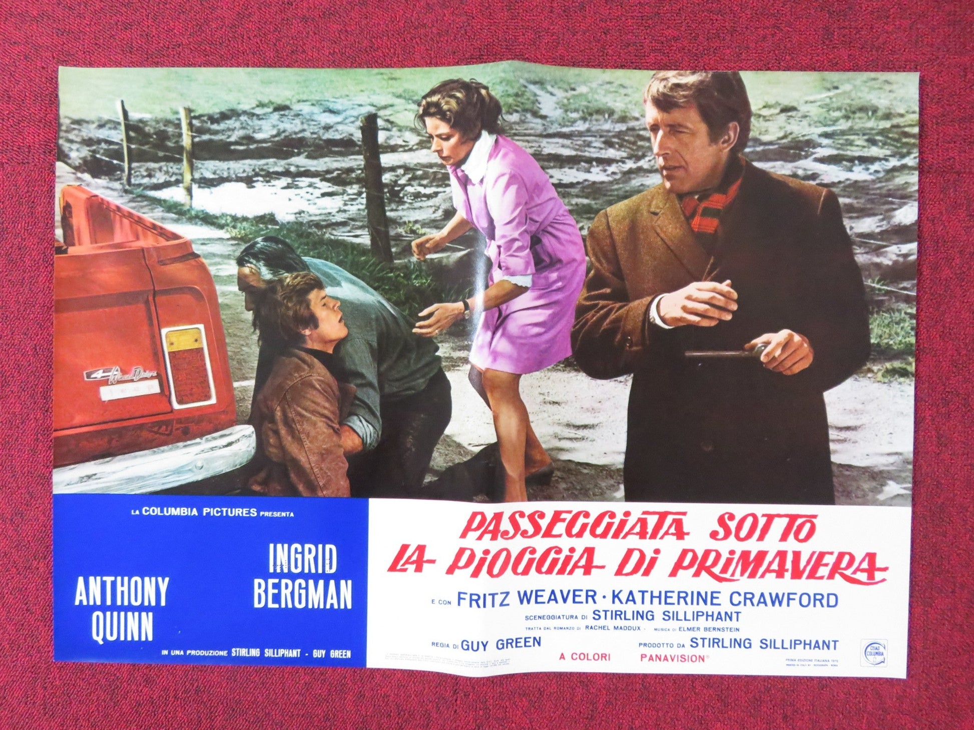 A WALK IN THE SPRING RAIN - J ITALIAN FOTOBUSTA POSTER ANTHONY QUINN 1970 - Rendezvous Cinema