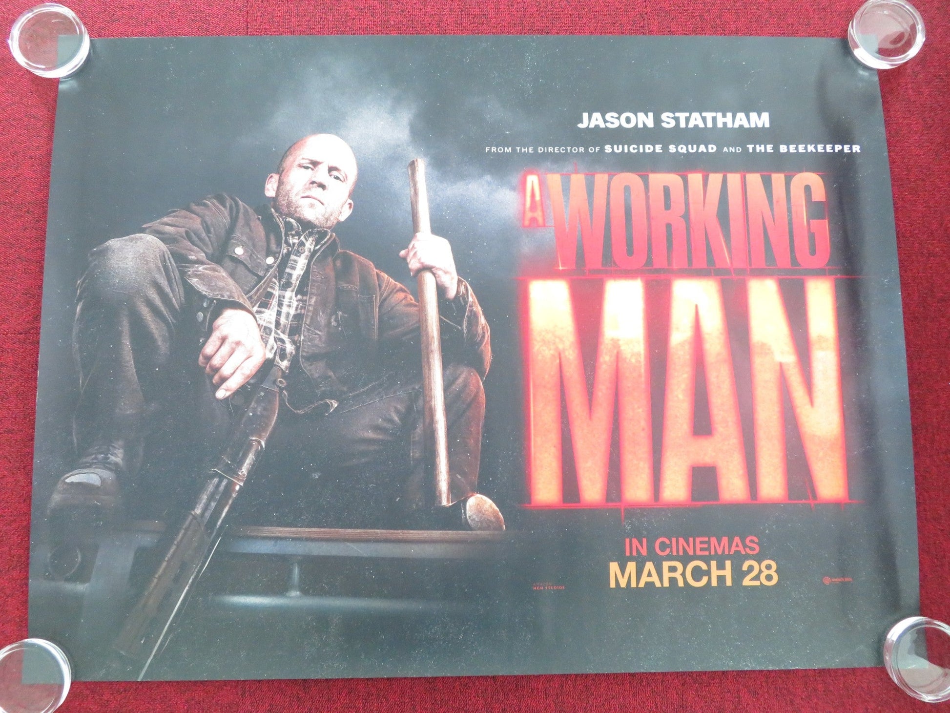 A WORKING MAN UK QUAD ROLLED POSTER JASON STATHAM DAVID HARBOUR 2025 Movie posters