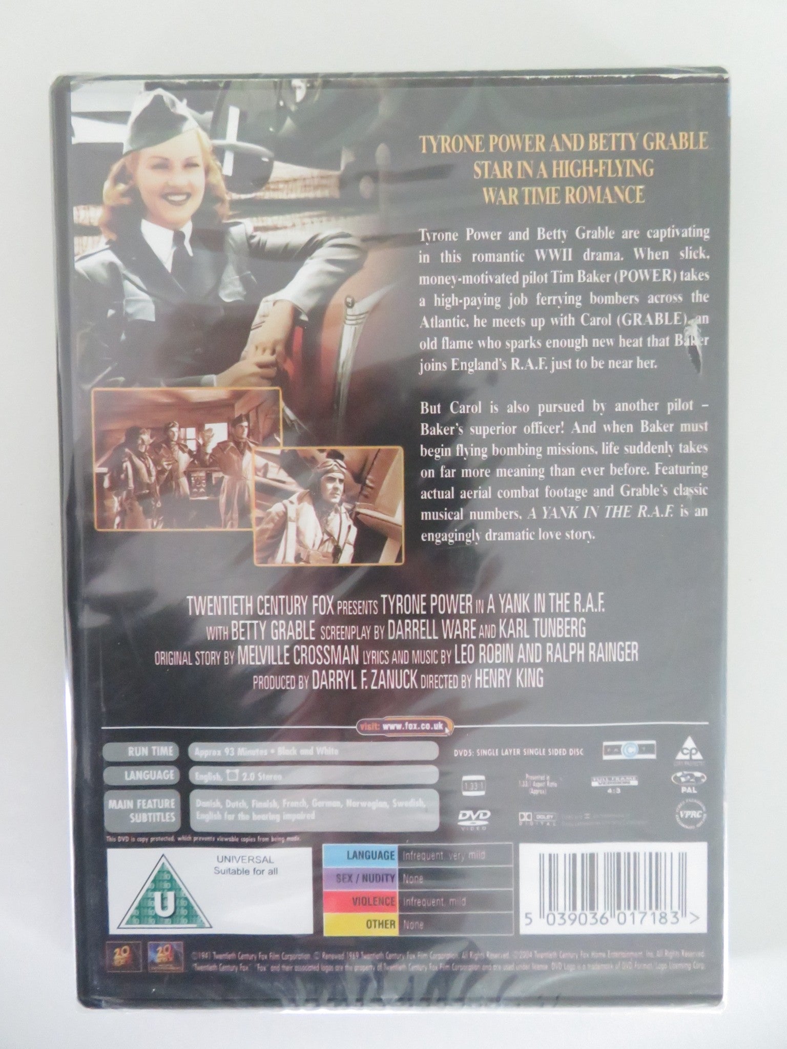 A YANK IN THE RAF (DVD) TYRONE POWER 1941 REGION 2 Movie posters