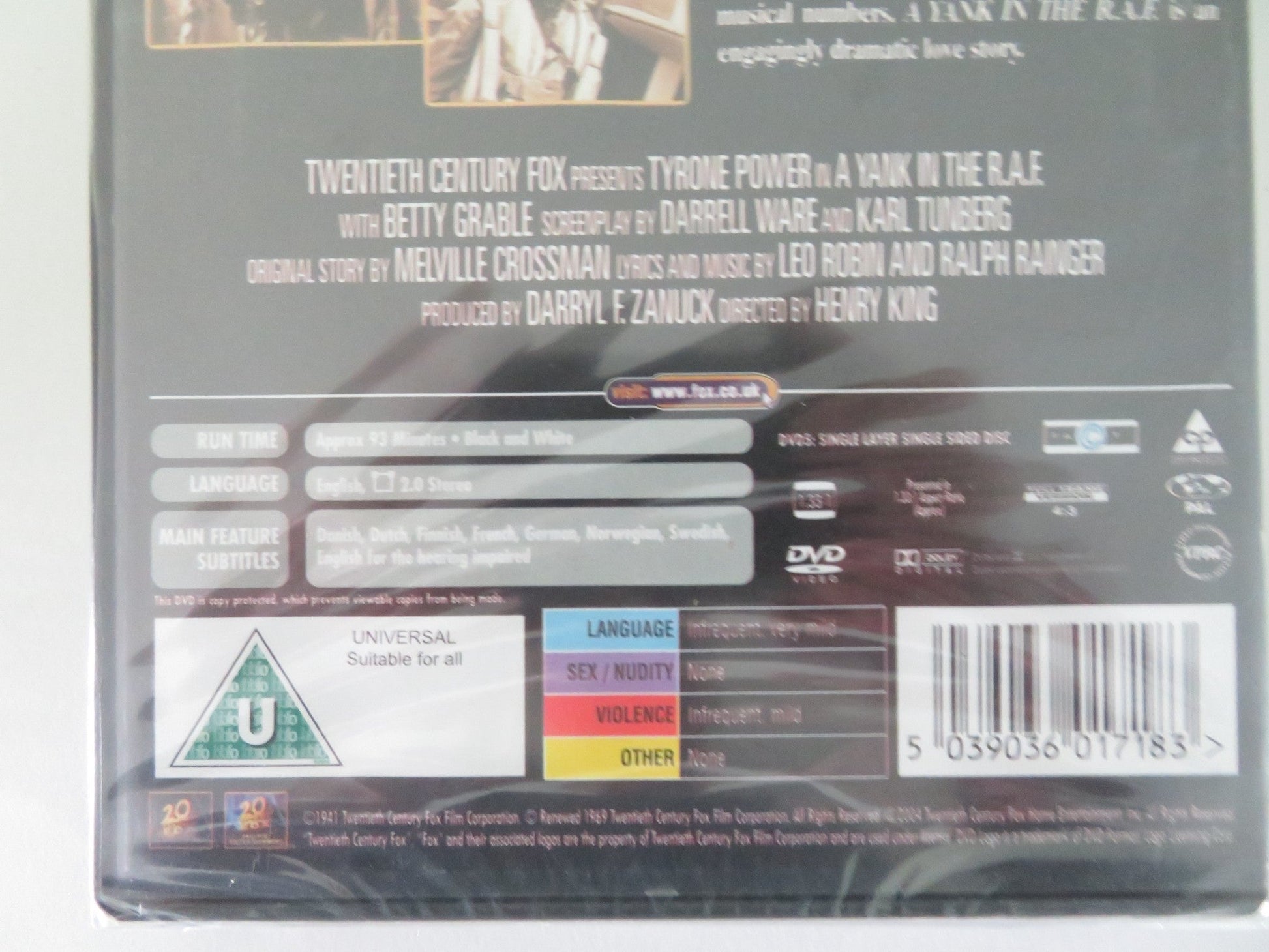 A YANK IN THE RAF (DVD) TYRONE POWER 1941 REGION 2 Movie posters