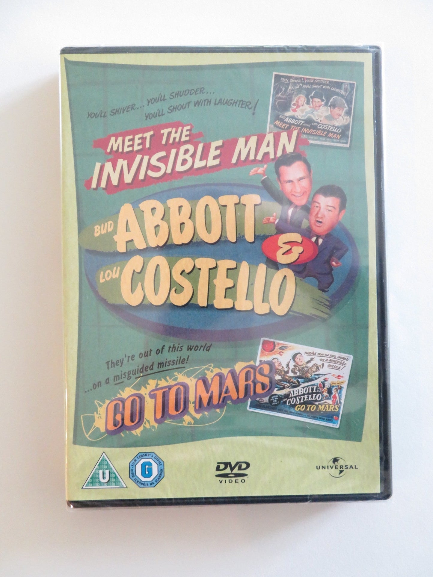 ABBOTT AND COSTELLO MEET THE INVISIBLE MAN / GO TO MARS (DVD) 1951 REGION 2, 4 Rendezvous Cinema Movie posters