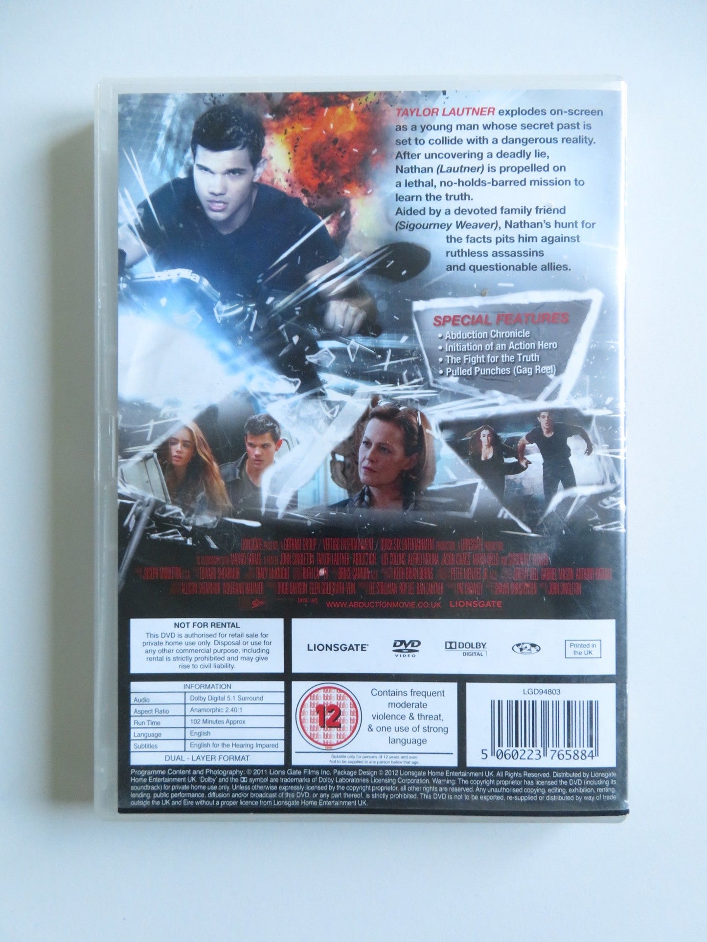 ABDUCTION (DVD) TAYLOR LAUTNER SIGOURNEY WEAVER LILY COLLINS 2011 REGION 2 - Rendezvous Cinema