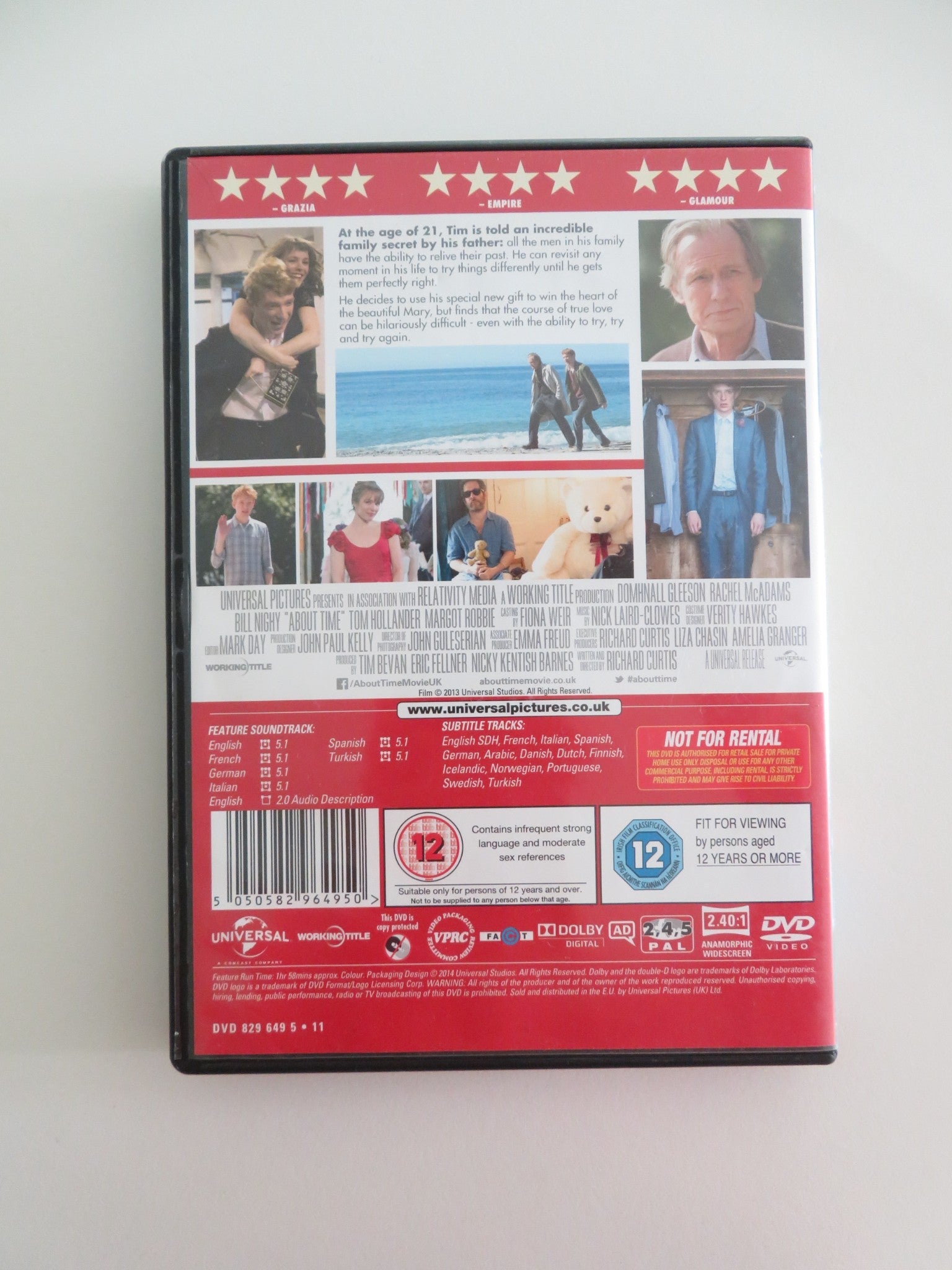 ABOUT TIME (DVD) DOMHNALL GLEESON RACHEL MCADAMS 2013 REGION 2,4,5 Movie posters