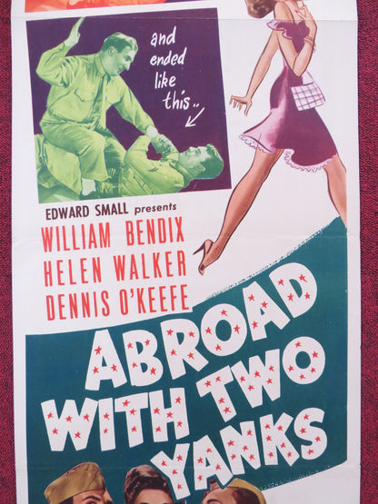 ABROAD WITH TWO YANKS US INSERT (14"x 36") POSTER WILLIAM BENDIX H. WALKER 1944 - Rendezvous Cinema