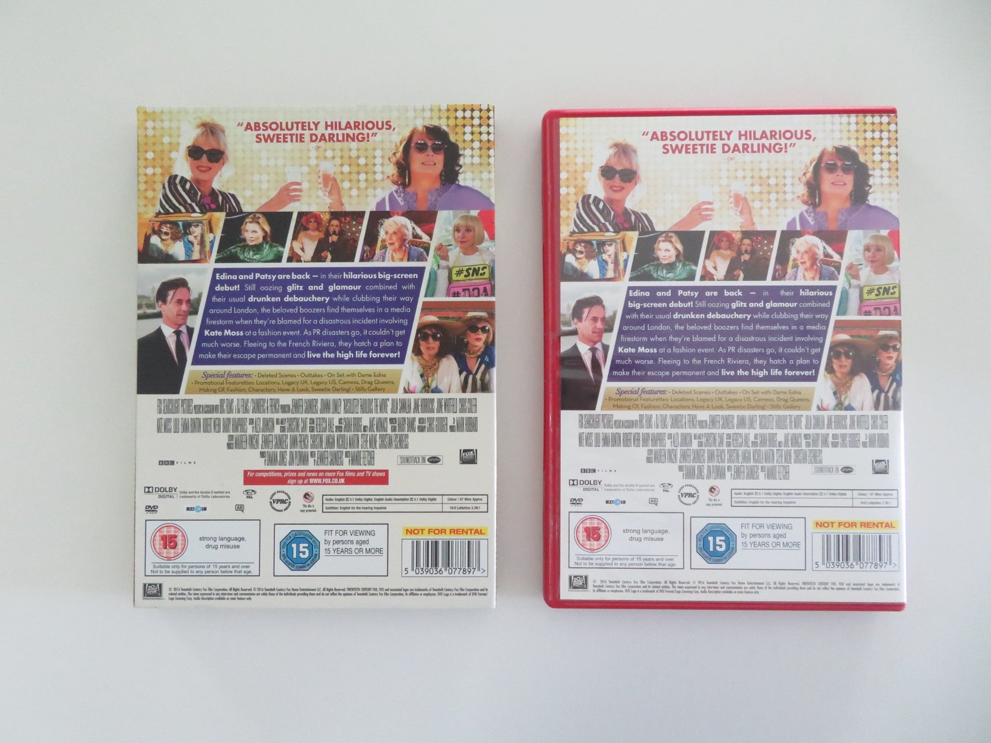 ABSOLUTELY FABULOUS: THE MOVIE (DVD) JENNIFER SAUNDERS J. LUMLEY 2016 REGION 2 Movie posters