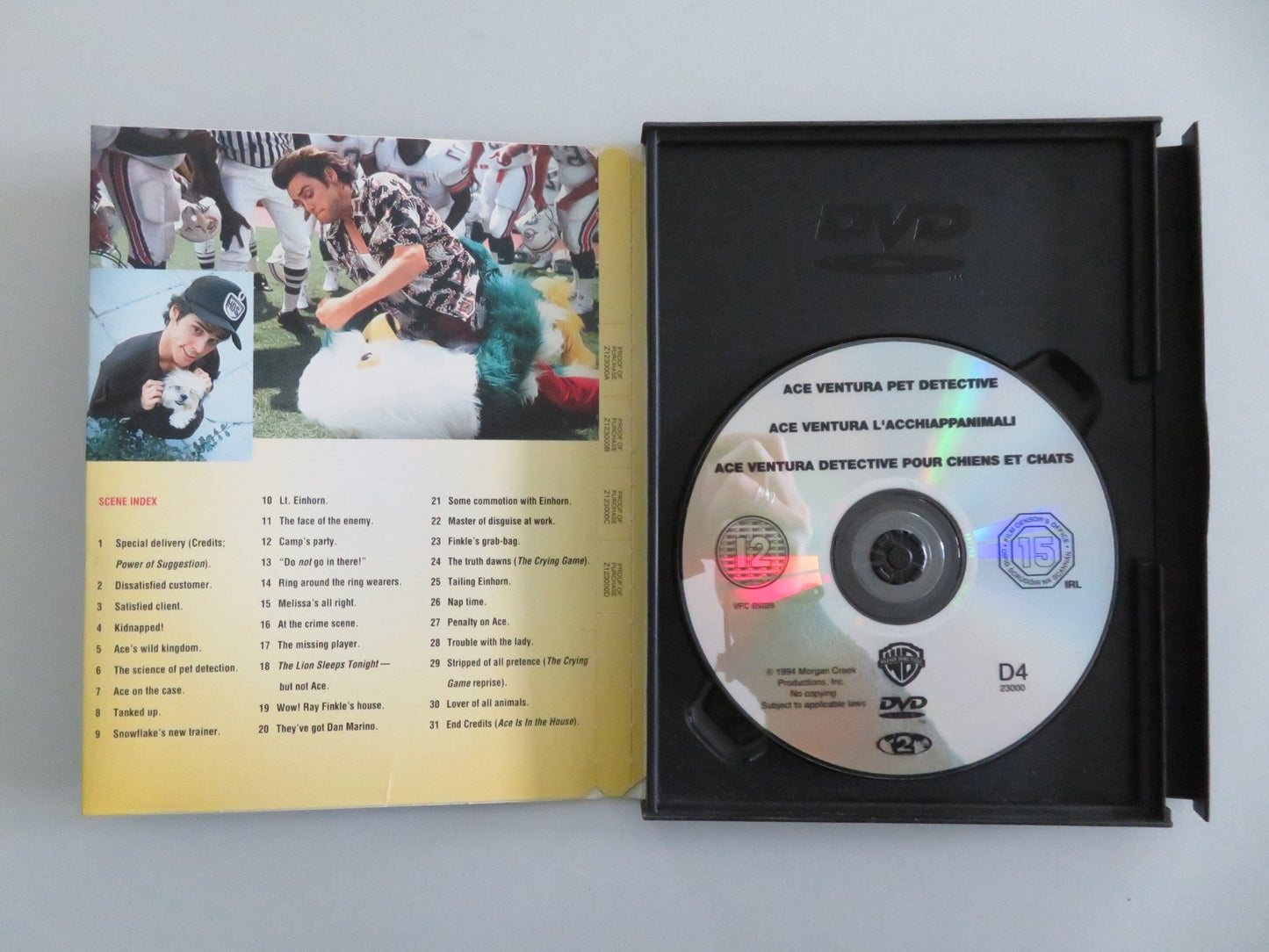 Ace Ventura: Pet Detective (DVD) Jim Carrey Courteney Cox 1994 Region 2 Movie posters