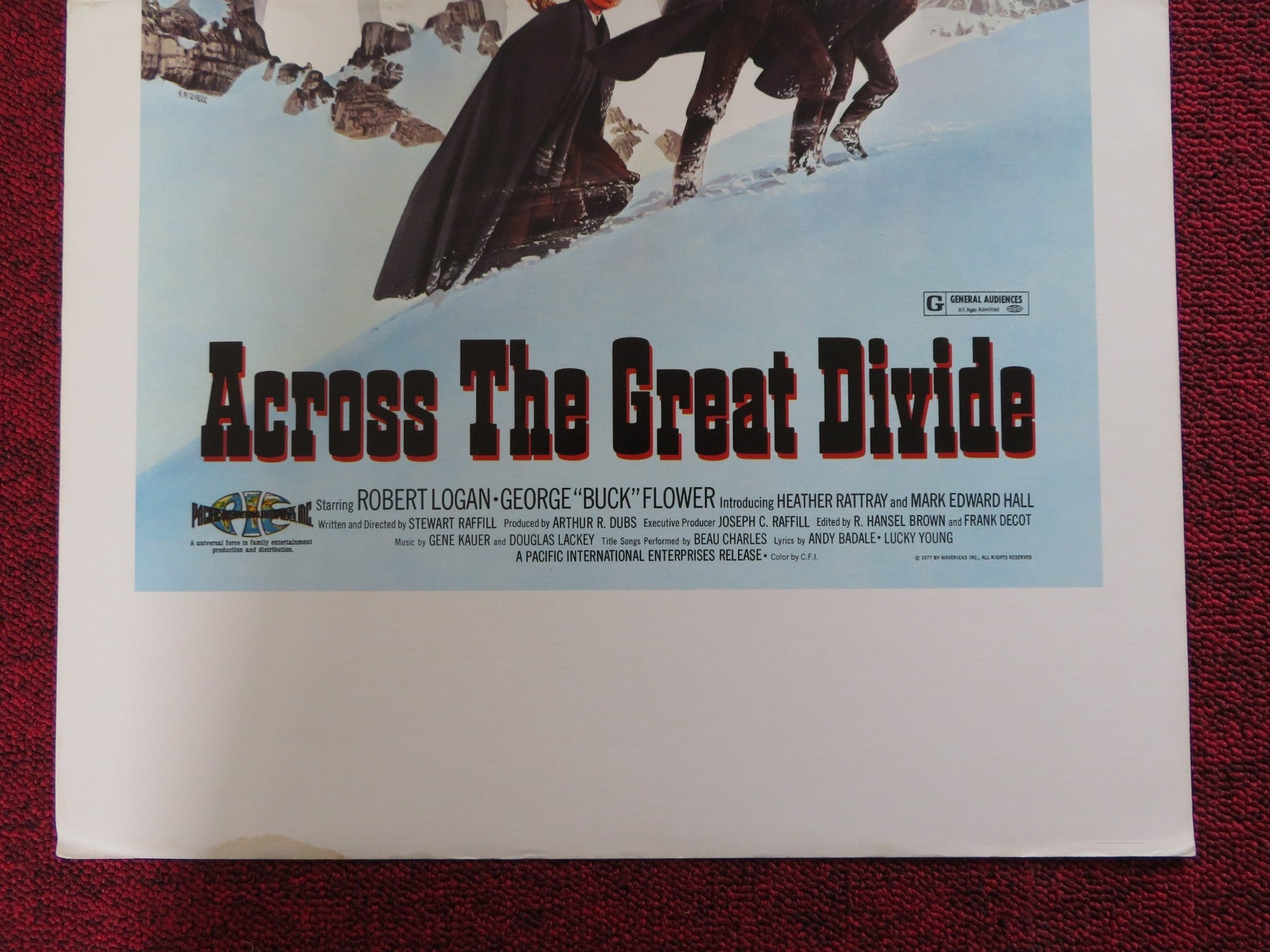ACROSS THE GREAT DIVIDE WINDOW CARD (14"x 22") POSTER ROBERT LOGAN G.FLOWER 1976 - Rendezvous Cinema