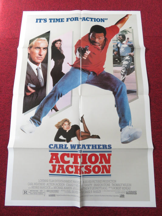 ACTION JACKSON - B FOLDED US ONE SHEET POSTER CARL WEATHERS CRAIG T. NELSON 1988 Rendezvous Cinema Movie posters