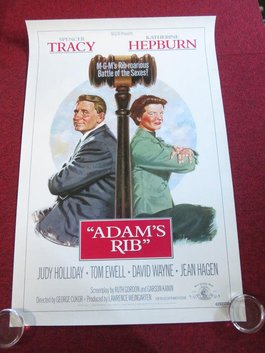 ADAM'S RIB VHS VIDEO POSTER ROLLED SPENCER TRACY KATHARINE HEPBURN 1989 Rendezvous Cinema Movie posters