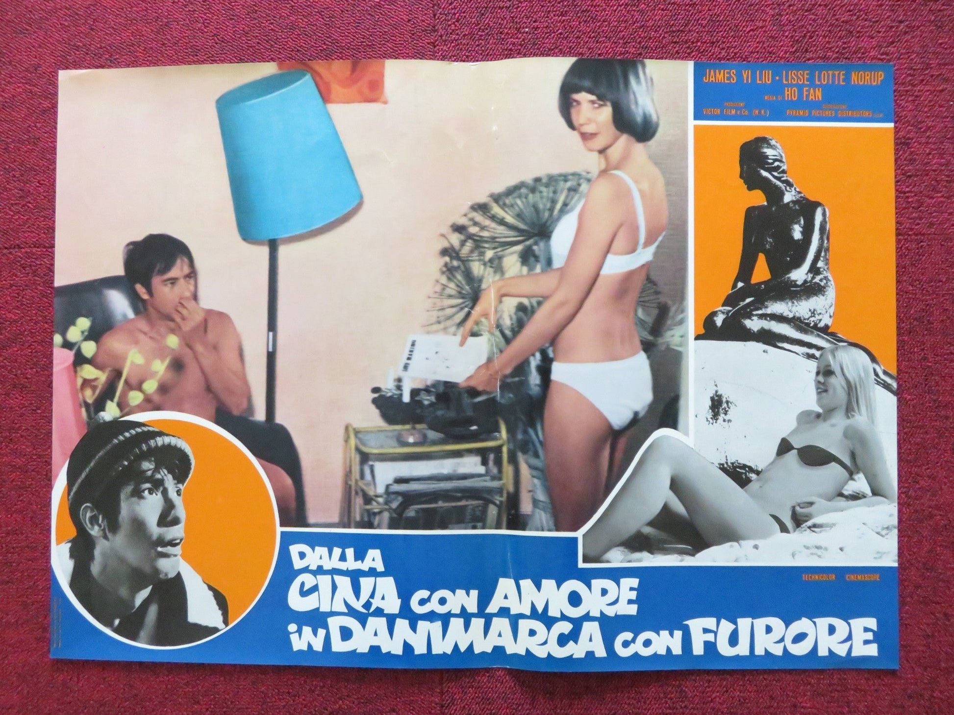 ADVENTURE IN DENMARK ITALIAN FOTOBUSTA POSTER MICHAEL WAI - MAN 1974 Rendezvous Cinema Movie posters
