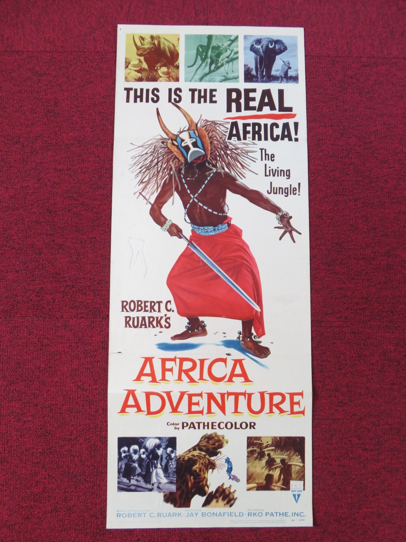 AFRICA ADVENTURE US INSERT POSTER ROBERT RUARK 1954 - Rendezvous Cinema
