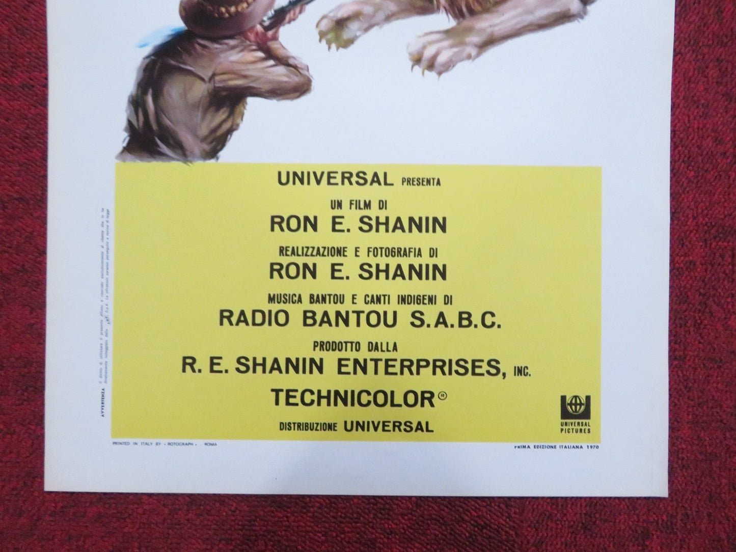 AFRICAN SAFARI ITALIAN LOCANDINA POSTER RONALD E. SHANIN 1970 - Rendezvous Cinema