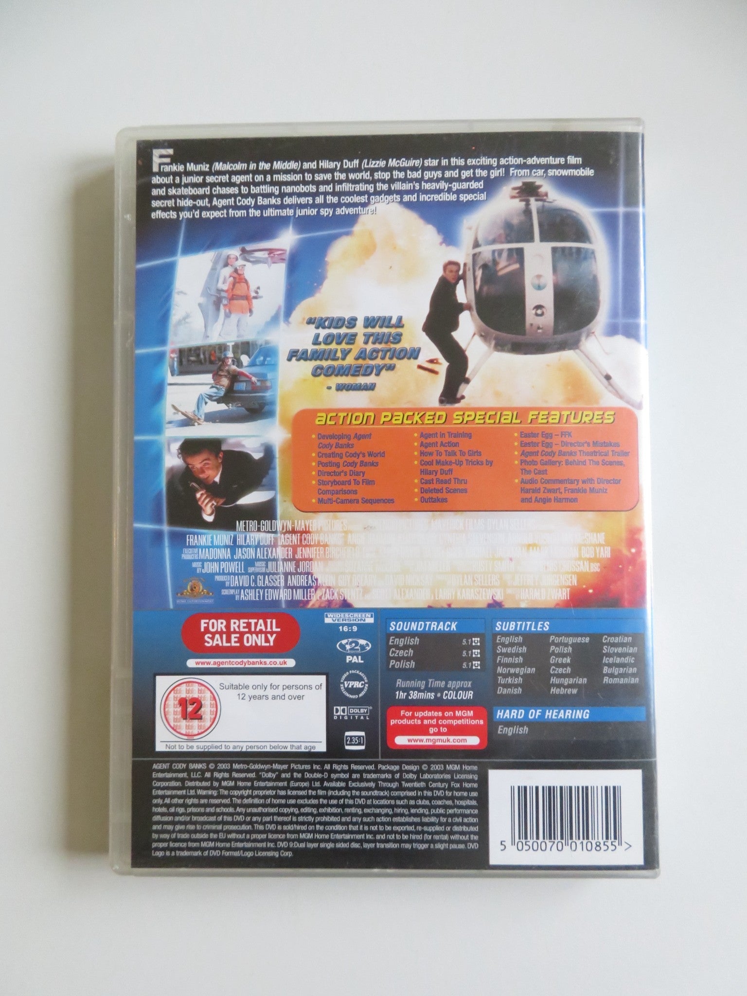 AGENT CODY BANKS (DVD) FRANKIE MUNIZ HILARY DUFF 2003 REGION 2 Movie posters