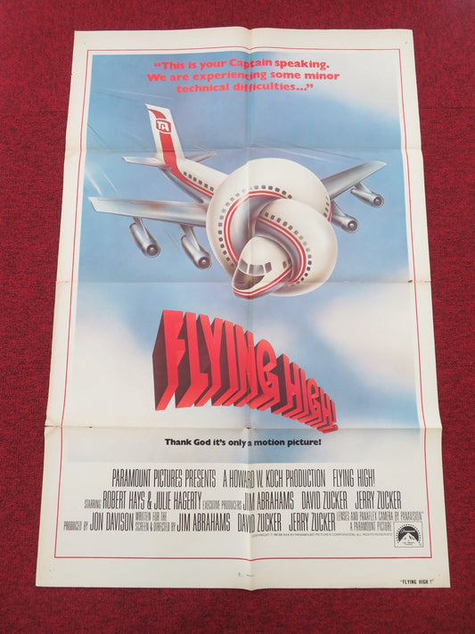 Airplane! Folded US One Sheet Poster Lloyd Bridges Peter Graves 1980 Movie posters