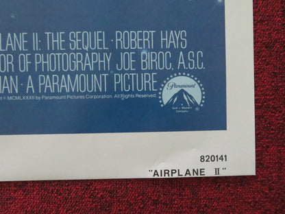 AIRPLANE II THE SEQUEL FOLDED US ONE SHEET POSTER LLOYD BRIDGES P. GRAVES 1982 Movie posters