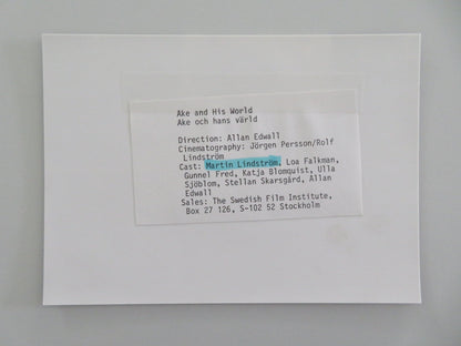 AKE AND HIS WORLD MOVIE STILL PHOTO MARTIN LINDSTROM LOA FALKMAN 1984 Movie posters