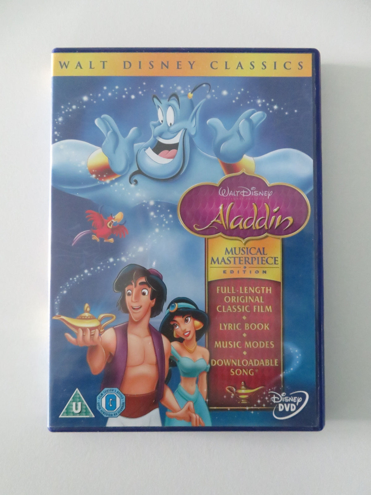 Aladdin (DVD) Disney Scott Weinger Robin Williams Linda Larkin 1992 Region 2 Movie posters