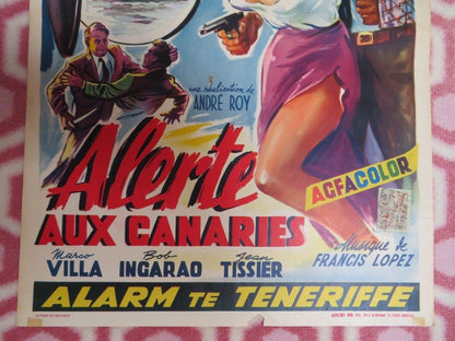 ALERTE AUX CANARIES BELGIUM (21.5"x 14) POSTER CELIA CORTEZ BRUCE KAY 1956 - Rendezvous Cinema