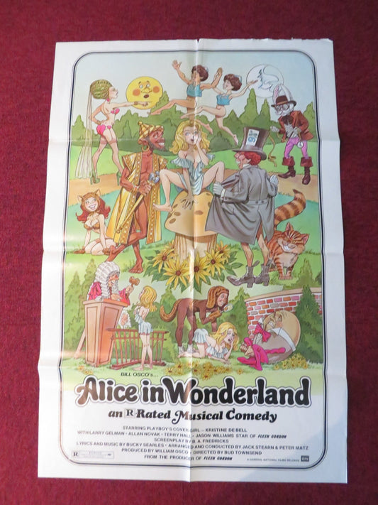 ALICE IN WONDERLAND: AN ADULT MUSICAL FANTASY FOLDED US ONE SHEET POSTER 1976 Rendezvous Cinema Movie posters