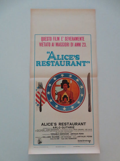 ALICE'S RESTAURANT ITALIAN LOCANDINA POSTER ARLO GUTHRIE PAT QUINN 1970 Movie posters