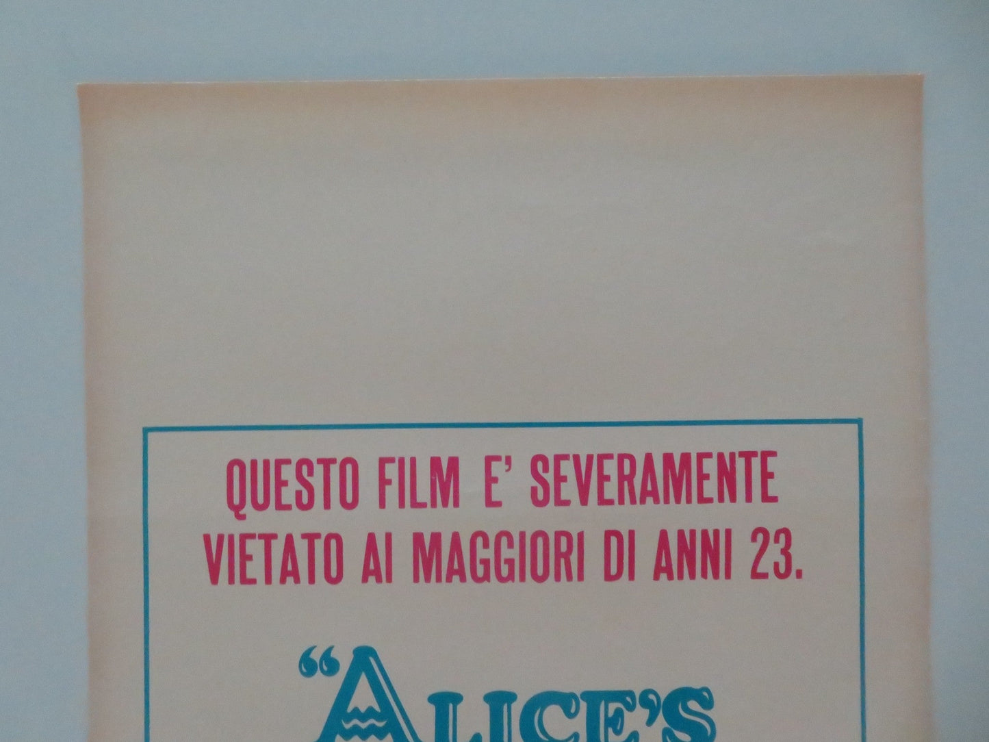 ALICE'S RESTAURANT ITALIAN LOCANDINA POSTER ARLO GUTHRIE PAT QUINN 1970 Movie posters