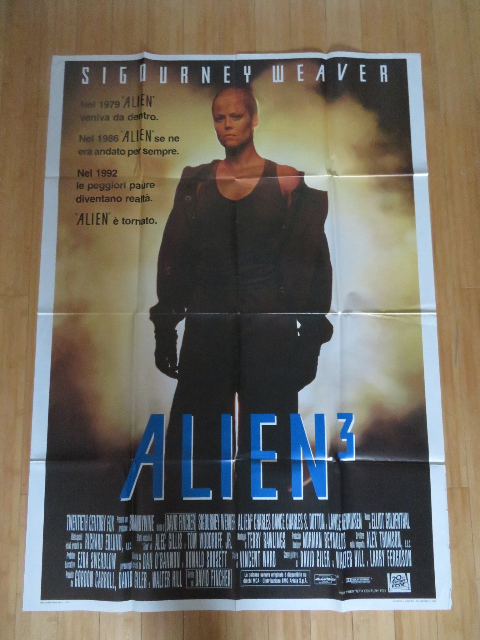 ALIEN 3 ITALIAN 2 FOGLIO POSTER SIGOURNEY WEAVER CHARLES DANCE 1992 ...