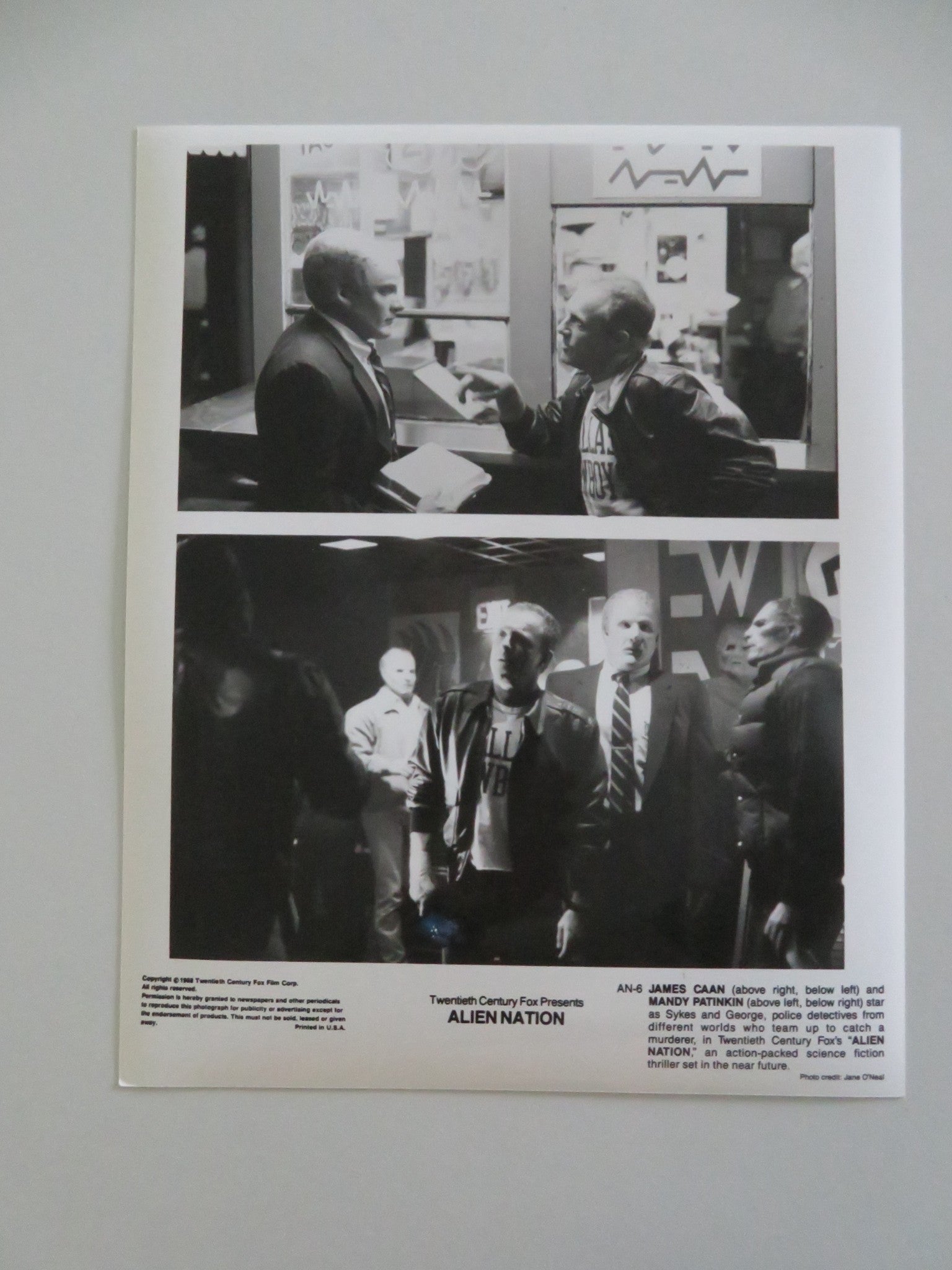 ALIEN NATION MOVIE STILL PHOTO LOT OF 6 JAMES CAAN TERENCE STAMP 1988 Movie posters