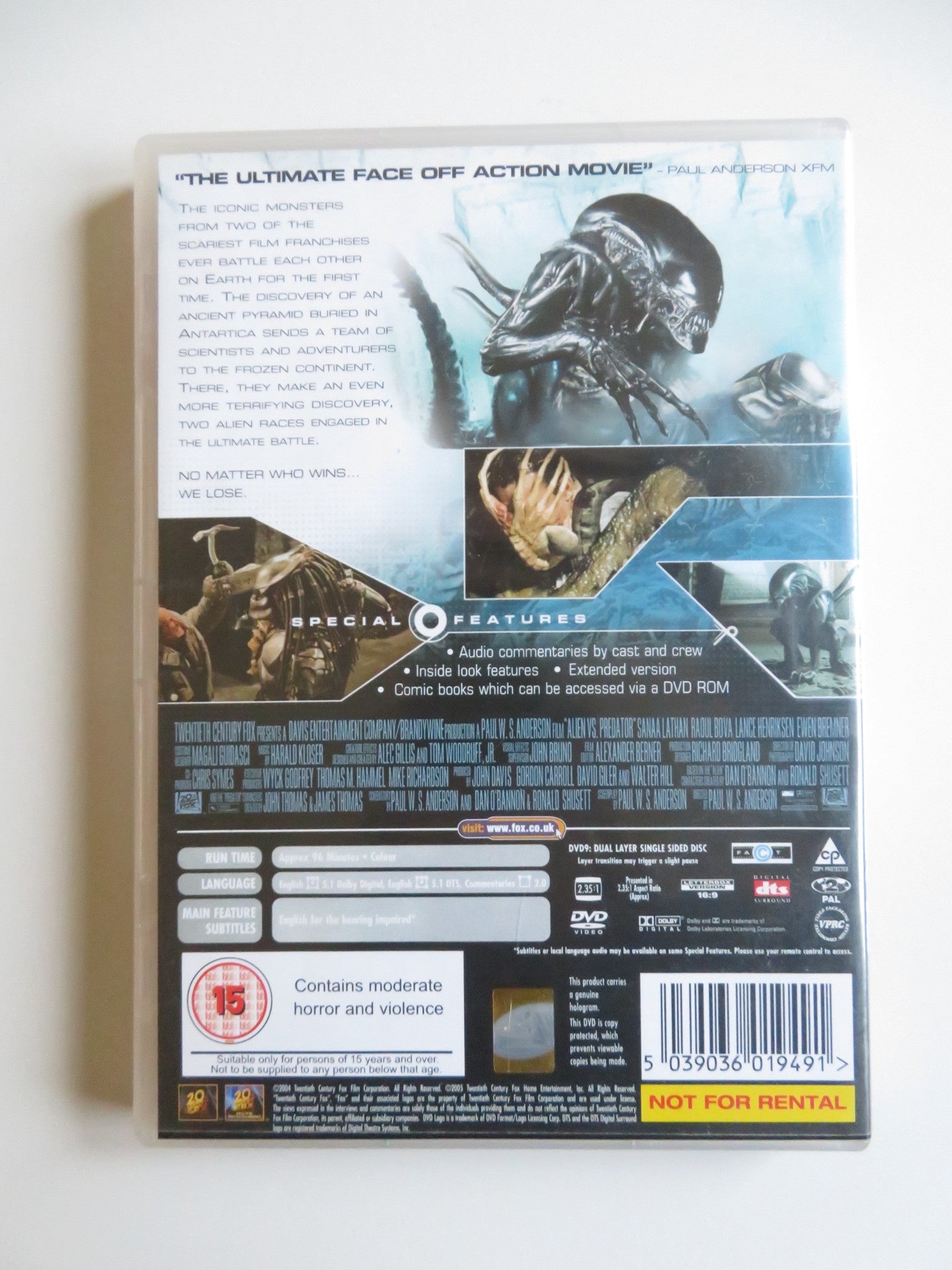 ALIEN VS. PREDATOR (DVD) SANAA LATHAN RAOUL BOVA 2004 REGION 2 Movie posters