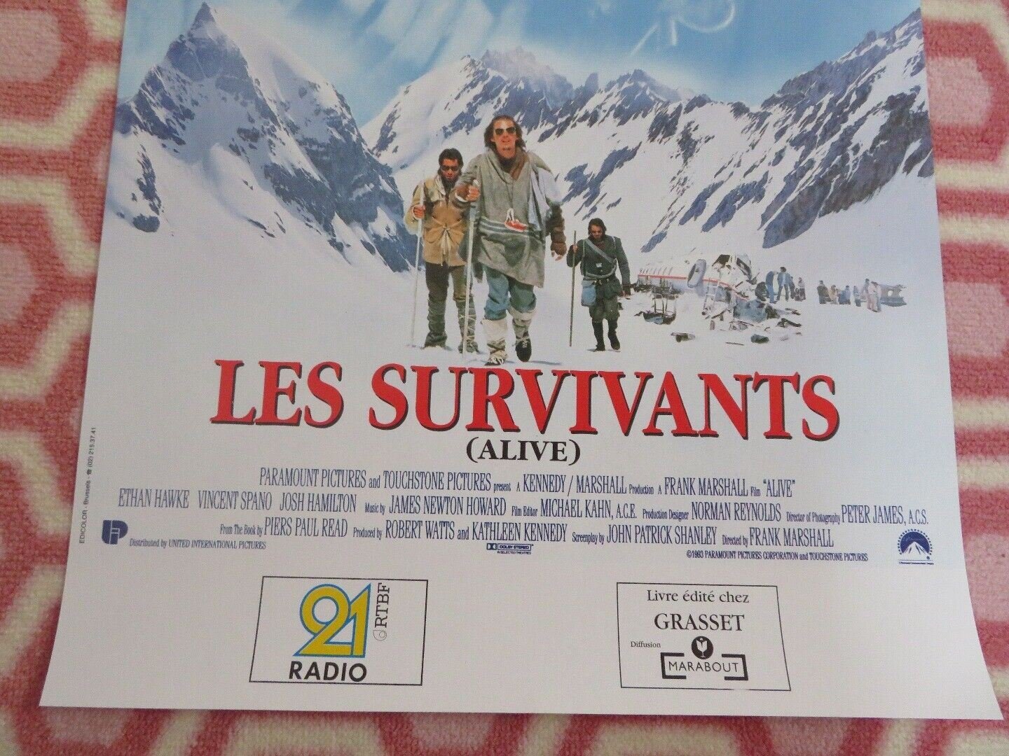 ALIVE / LES SURIVANTS BELGIUM (20"x 13") POSTER ETHAN HAWKE VINCENT SPANO 1993 - Rendezvous Cinema