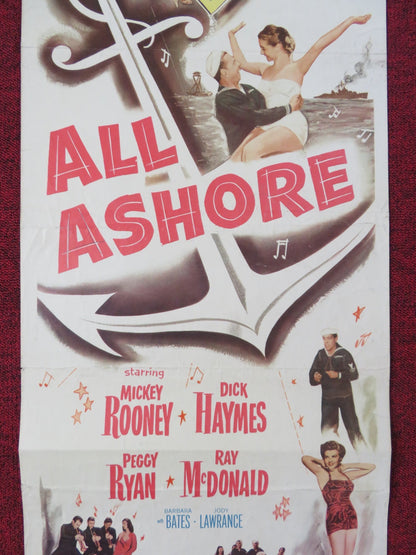 ALL ASHORE - B US INSERT POSTER MICKEY ROONEY DICK HAYMES 1952 - Rendezvous Cinema
