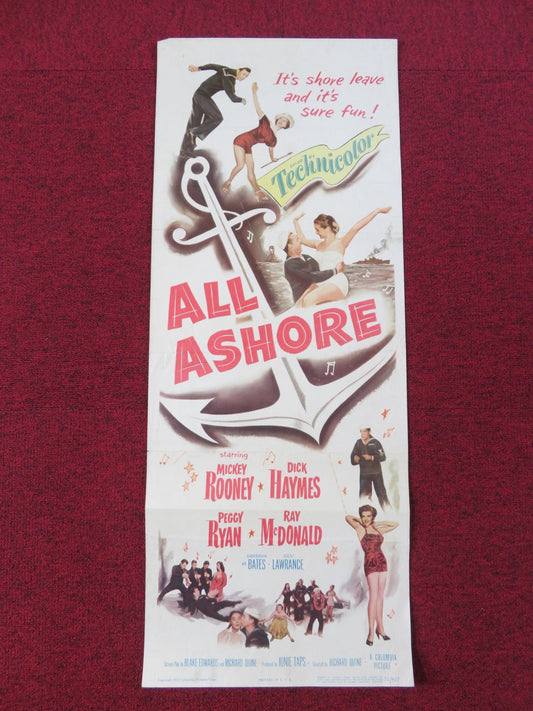 ALL ASHORE - B US INSERT POSTER MICKEY ROONEY DICK HAYMES 1952 - Rendezvous Cinema