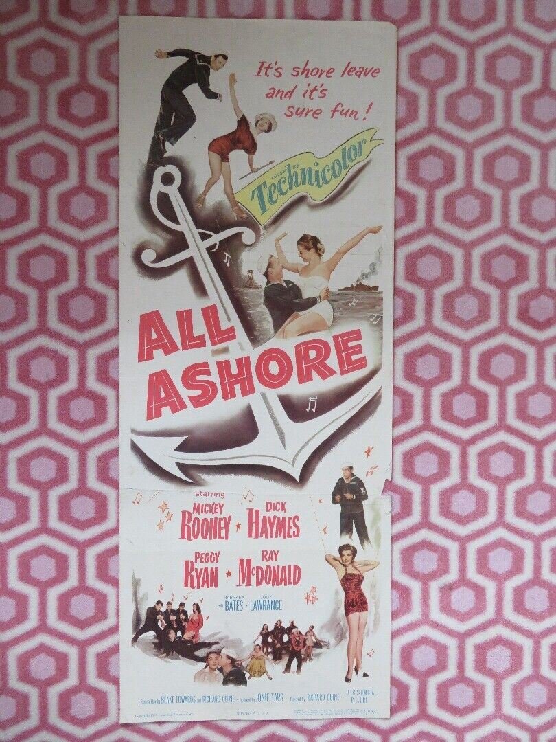 ALL ASHORE US INSERT (14"x 36") POSTER MICKEY ROONEY DICK HAYMES 1953 - Rendezvous Cinema